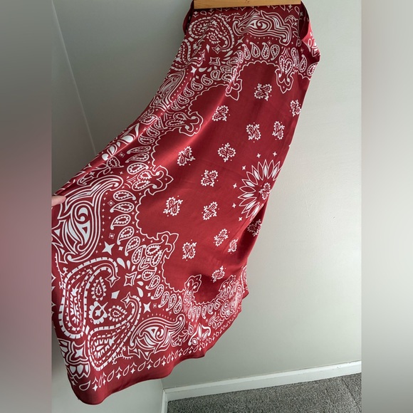 Free People Western Paisley Satin Large Square Scarf - Picture 5 of 7